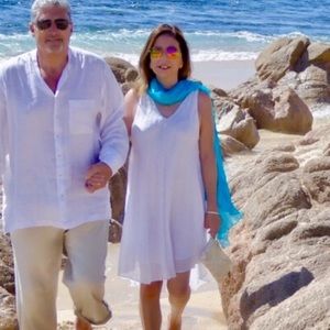 Artisan Made Gauzy Linen Dress/Beach Coverup White